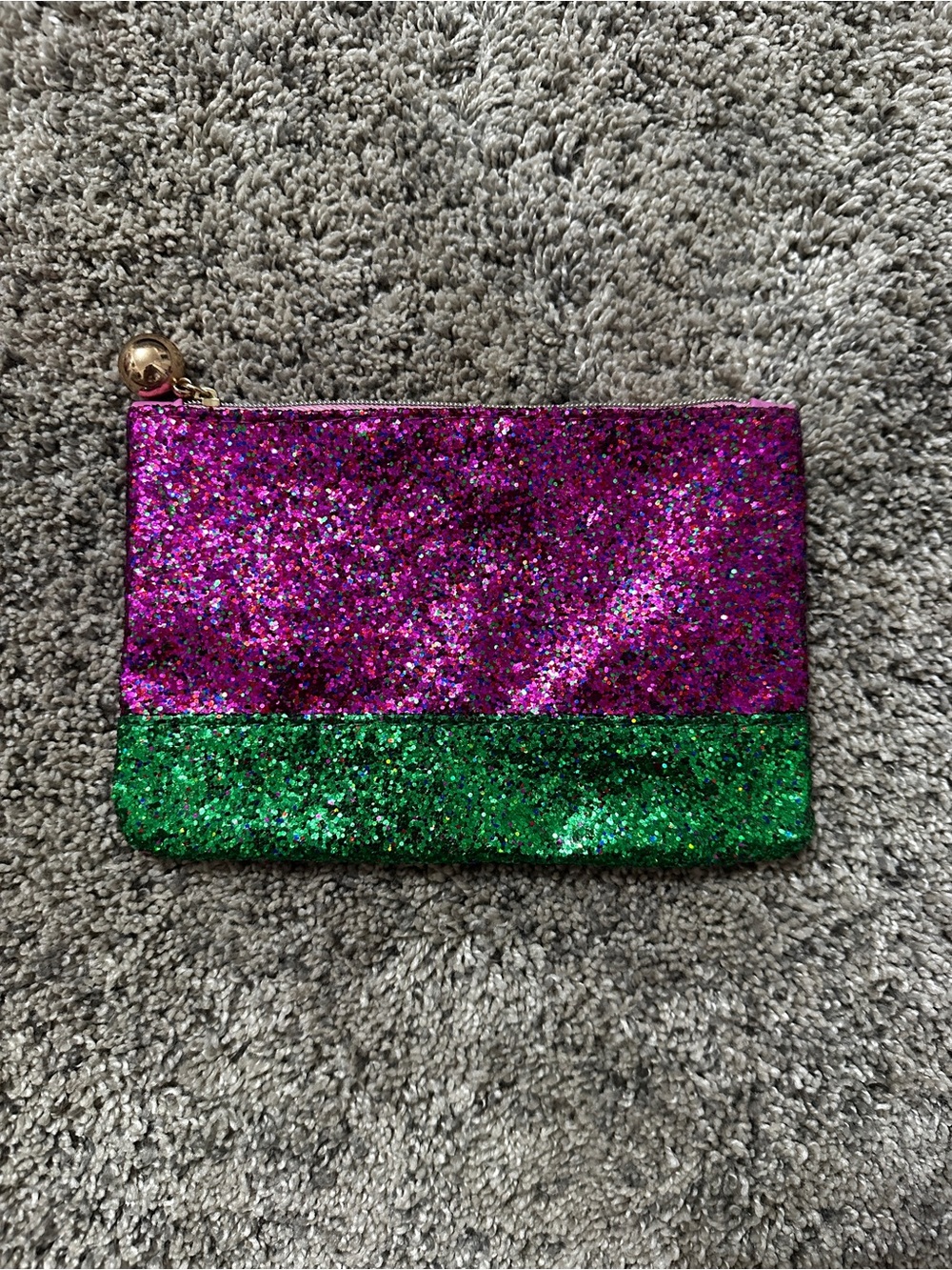 Sparkle Two-Tone Glitter Clutch - Pink & Green